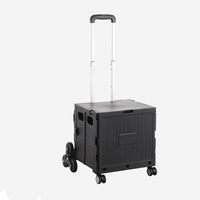 Chariot pliable en plastique avec couvercle et poignée