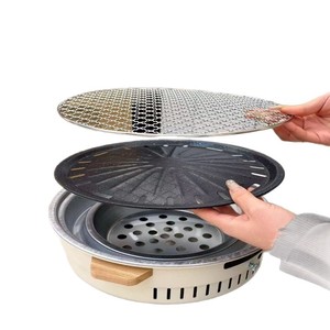 Dual Purpose Barbecue Grill 31x31x13Cm Stainless Steel Portable Stove For Camping Picnic Tea Brewing - Product Image 1