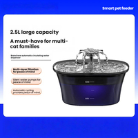 Fontaine à eau pour chat en acier inoxydable moderne et durable, distributeur d'eau automatique pour animaux de compagnie de 2,5 L pour chiens et chats, utilisation intérieure et extérieure