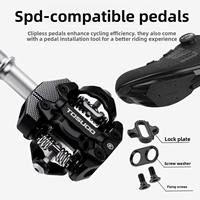 Pédales auto-bloquantes en alliage d'aluminium TOUSUOD, double face, 3 roulements, axe en chromoly pour vélos de montagne et de route compatibles avec le système