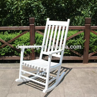Nouvelle chaise à bascule en bois traditionnelle, conception à lattes en bois massif pour patio porche et salon intérieur extérieur