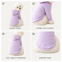 Sweat à capuche pour animaux de compagnie, chien, chat, sweat à capuche en polaire chaud, pull-over, vêtements d'hiver doux pour petits chiens