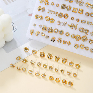 Aretes de Moda, 100 Pares de Estilos Variados, Aretes de Aleación de Zinc para Venta en Mercados Nocturnos - Product Image 3