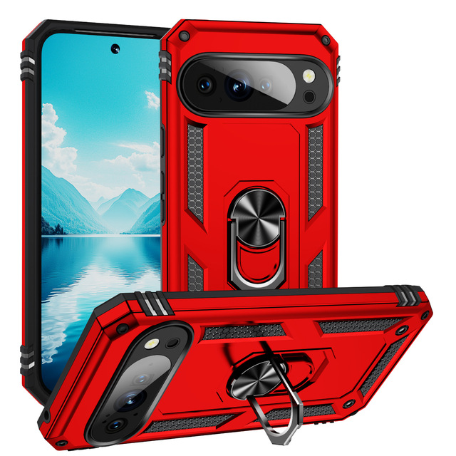 Magnetic Metal Ring Bracket Phone Case for Google Pixel10 Pro XL Pixel 9A Pixel 8 Shockproof Armor Phone Cover Shell