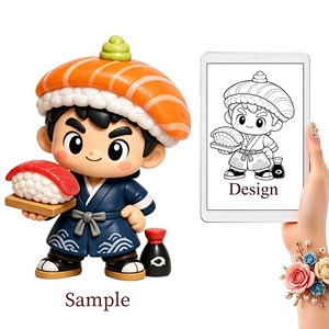 โรงงาน Weimeitoy รับผลิตแบบ OEM/ODM ของเล่นการ์ตูนเด็กชายทำซูชิ ตุ๊กตาเรซิ่นพีวีซี 3 มิติ ของที่ระลึกงานเทศกาลอาหาร - Product Image 1