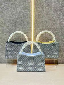 New Square Polyester Handbag Celebrity Fashion Evening <b>Clutch</b> Magnetic Closure Shiny Rhinestone Beaded Crossbody Bag Tanjing - Product Image 4