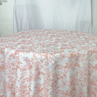 Nappe ronde en polyester à imprimé floral décoratif pour mariage, fête, banquet, événements