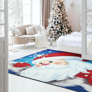 Feliz Navidad Decoración Santa Claus Impresión Floor Mat Custom Holiday Carpet - Product Image 3
