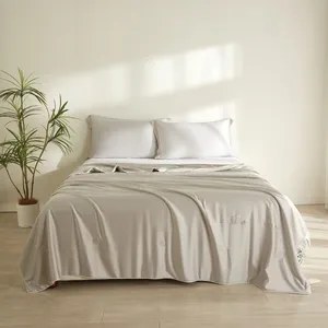 ชุดผ้าปูเตียงผ้าไหมไม้ไผ่ชุดผ้าปูเตียงสำหรับโรงแรมงานแต่งงานชุดผ้าปูเตียงผลิตจากไม้ไผ่ตามสั่ง2023