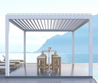 Pergola motorisée en aluminium avec logo personnalisé, télécommande, imperméable, pour extérieur, toit à lamelles, pavillons, OEM ODM