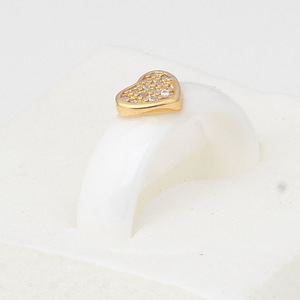 Bague en céramique en forme de cœur, 6 mm, micro-pavé de zircon blanc, bijoux unisexes, cadeau - Product Image 4