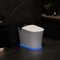 Toilettes intelligentes avec écran LCD noir de qualité supérieure, nettoyage à une touche, bidet intelligent, toilettes intelligentes pour salle de bain avec bidet intégré