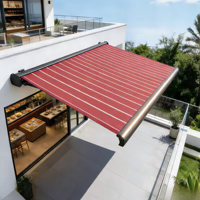 Auvent rétractable en alliage d'aluminium commercial avec télécommande motorisée, protection UV pour voiture et terrasse