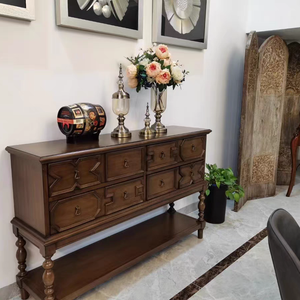 ตู้เก็บของไม้เนื้อแข็งสไตล์โมเดิร์นเรโทรแบบอเมริกัน ตู้กั้นห้องแบบฝรั่งเศสโบราณ สำหรับห้องรับประทานอาหาร ห้องนั่งเล่น ตู้เก็บของตกแต่งบ้าน - Product Image 3