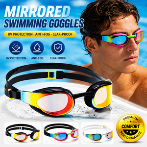 <span class=keywords><strong>Occhialini</strong></span> da Nuoto Personalizzati OEM con Logo UV, Lenti a Specchio Glacier, Cinturino Regolabile, Anti-Appannamento, Ultra-Adattabili, in Silicone e PC - Product Image 1