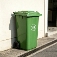 Conteneur à déchets en plastique robuste et durable, anti-rouille, 360L, avec couvercle à bascule, pour l'utilisation en entrepôt industriel et le stockage des déchets