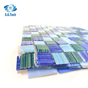 Chine eau couronne extérieure cristal verre mosaïque carreaux carrés en vert blanc bleu pour <span class=keywords><strong>piscine</strong></span> outils accessoires - Product Image 6