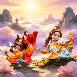 Figurine en résine sur le thème de <span class=keywords><strong>la</strong></span> mythologie chinoise Montagnes et Mers, boîte mystère, objet de collection, ornement de bureau ou de chambre, jouet artistique mignon pour filles - Product Image 4