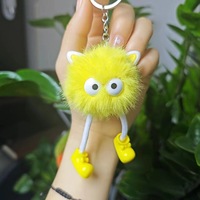 Promotion : Adorable Porte-clés Pompon en Peluche 3D Écologique et Durable, Décoration de Voiture et Ornement de Sac à Main en Fourrure