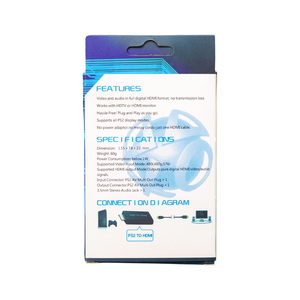 Convertidor de <span class=keywords><strong>PS2</strong></span> Macho a <span class=keywords><strong>HDMI</strong></span>, Adaptador <span class=keywords><strong>HDMI</strong></span> de Interfaz Multimedia de Alta Definición de 3.5 mm, Comunicación por Cable de Audio y Video - Product Image 5