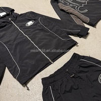 Chaqueta Cortavientos Reflectante Personalizada y Pantalones Deportivos de Nailon con Cremallera Desmontable, Pantalones Cortos de Nailon, Traje Deportivo para Hombre