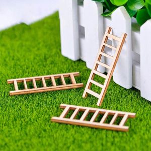 Mini escalera escalonada de madera para decoración de jardín, figurita de escalera de madera para muebles, herramientas de decoración de hadas, Micro Gnomo artesanal, regalo, Micro paisaje, 1 ud. - Product Image 2