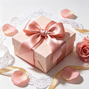 Lazo Decorativo Multiusos de Satén Color Rosa Empolvado, Listo para Usar, para San Valentín, Bodas, Ramos de Rosas, Empaque de Regalos Neutral - Product Image 3