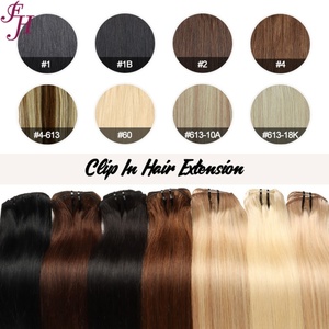 Extensions de cheveux humains à clips sans couture double épaisseur FH Wholesale, 100 % cheveux russes Remy, lot à clips - Product Image 5