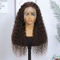 Perruques Lace Front 360 en Cheveux Humains, Densité 180, 28 Pouces de Long, Perruques Lace Front en Cheveux Humains, Perruque en Cheveux Humains Brésiliens Naturels Bouclés Jerry