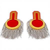 Épaulettes d'uniforme de groupe en gros, blanches ou dorées, à franges, brodées or, à coudre, en tissu