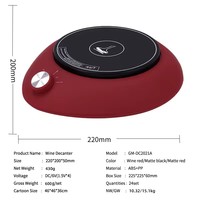 Aireador y Decantador Eléctrico de Vino Tinto, Agitador Giratorio, Vertedor Automático, Diseño Reutilizable Ecológico de PP/Silicona - Americano