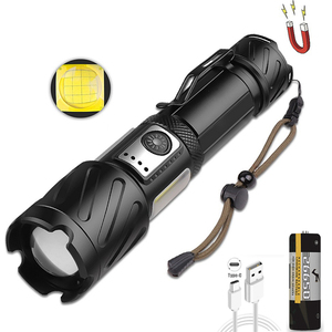 Đèn Pin Công Suất Cao XHP160 + COB Đèn Flash Màu Đỏ Đèn Pin Mạnh Mẽ Loại C Sạc Được Zoom 18650 26650 Pin XHP - Product Image 5