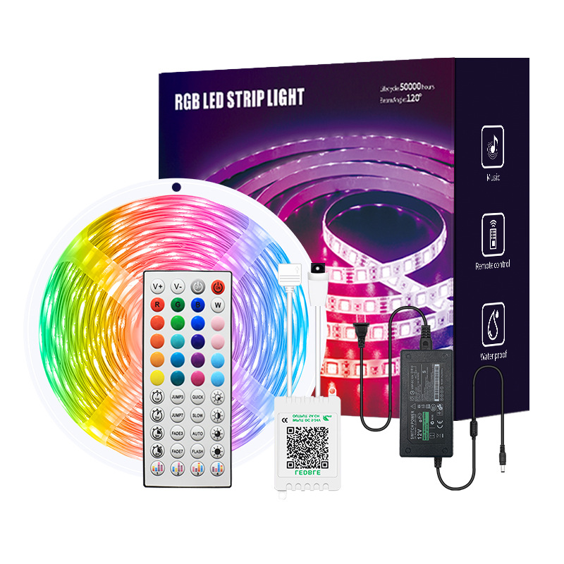 30m-5m 12v led ışık şerit 5050 RGB akıllı müzik sync APP Bluetooth uzaktan kumanda odası dekor işıkları led şerit işıklar ev için