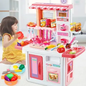 Crianças simulação utensílios de cozinha brinquedo, grande 84cm cozinha, brinquedo, conjunto, cozinha, jogo, brinquedo