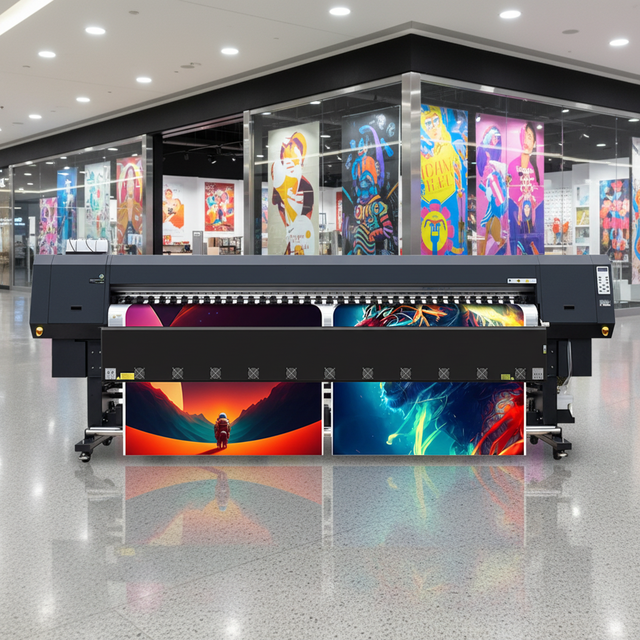 3.2m Wide Format 4printheads Eco Solvent Printer Flex Banner Billboard Color Vinyl Sticker Printing Machine with I3200printheads