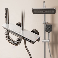 TikTok Système de douche de salle de bain mural populaire LED Affichage numérique Baignoire Bidet Robinet Pluie Spray Ensemble de douche en laiton