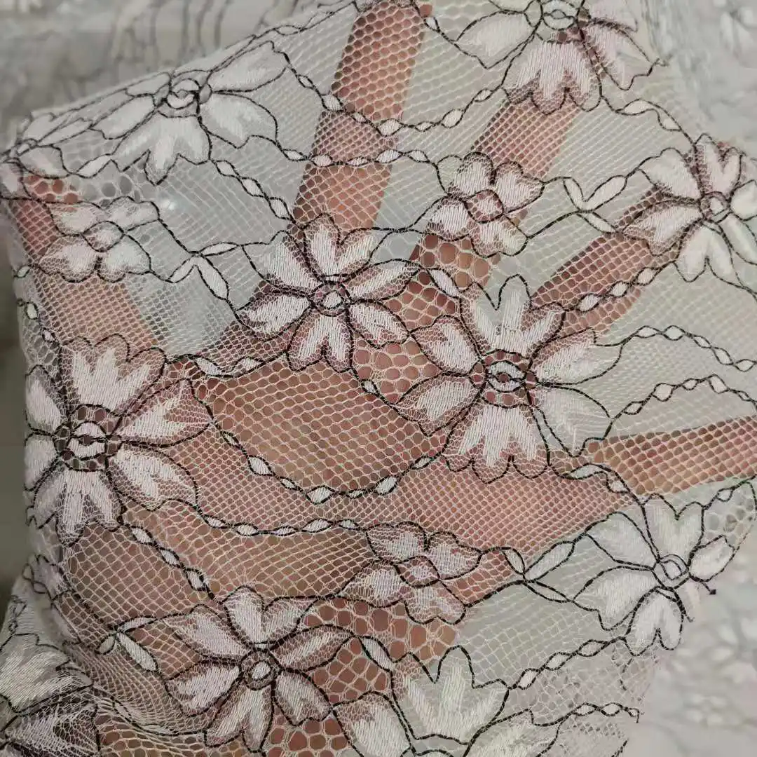 Изготовленное на заказ платье с цветочным узором, кружевная ткань, полиэстер, вышивка, тюль, кружевная ткань с волнистыми краями