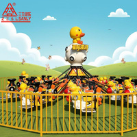 Manège Space Ranger sur le thème du petit canard jaune, fabriqué sur mesure par Sanly Amusement Park, avec éclairage LED, 16 places, certifié CE, pour extérieur, logo personnalisé.
