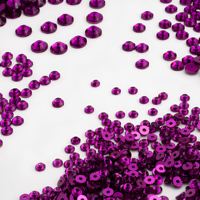 Perles de strass en résine époxy fuchsia de 5 mm, à dos plat, trou central, à coudre, pour la confection de vêtements et la fabrication de bijoux, modèle YAXI