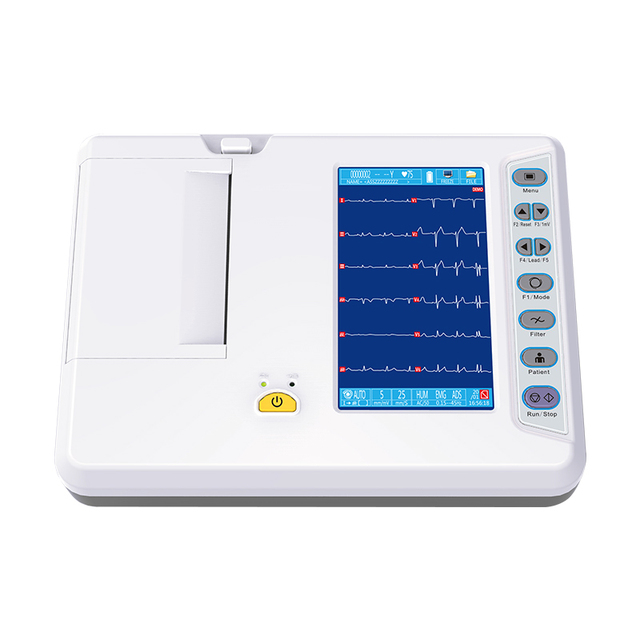 Ro-Chain Professional 7 Leads 6 Channel Vet ECG System Portable Digital EKG Monitor CE ISO Certified 7 Inch Vet ECG Machine