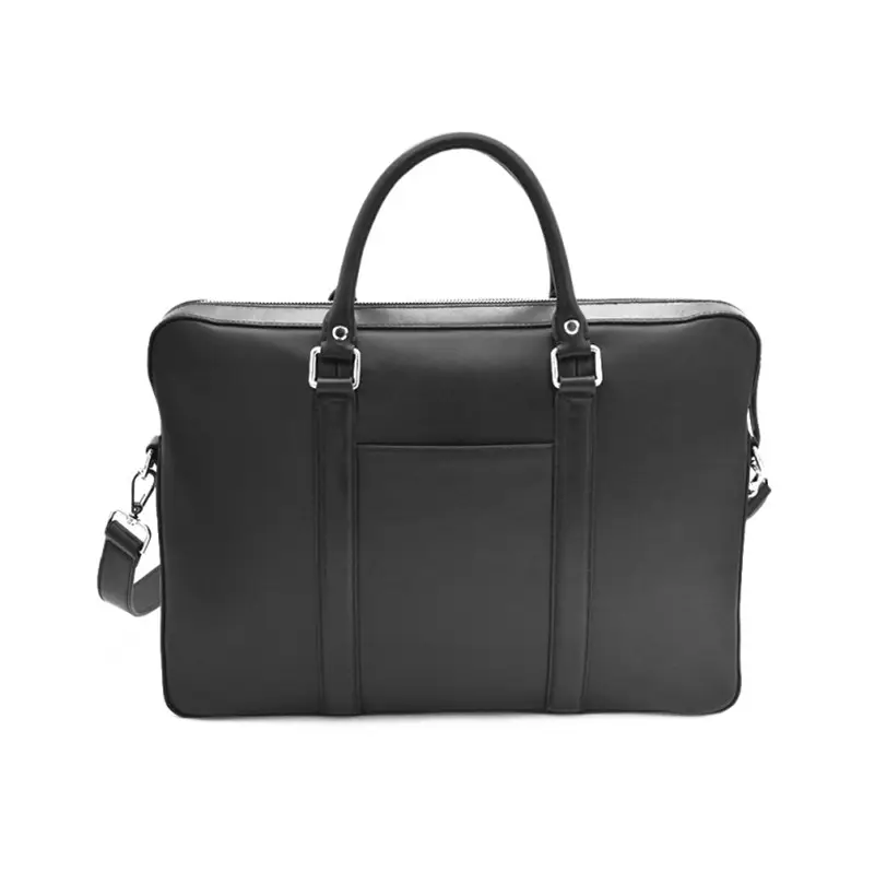 custom luxury black mens real genuine cow leather business shoulder crossbody laptop briefcase bag