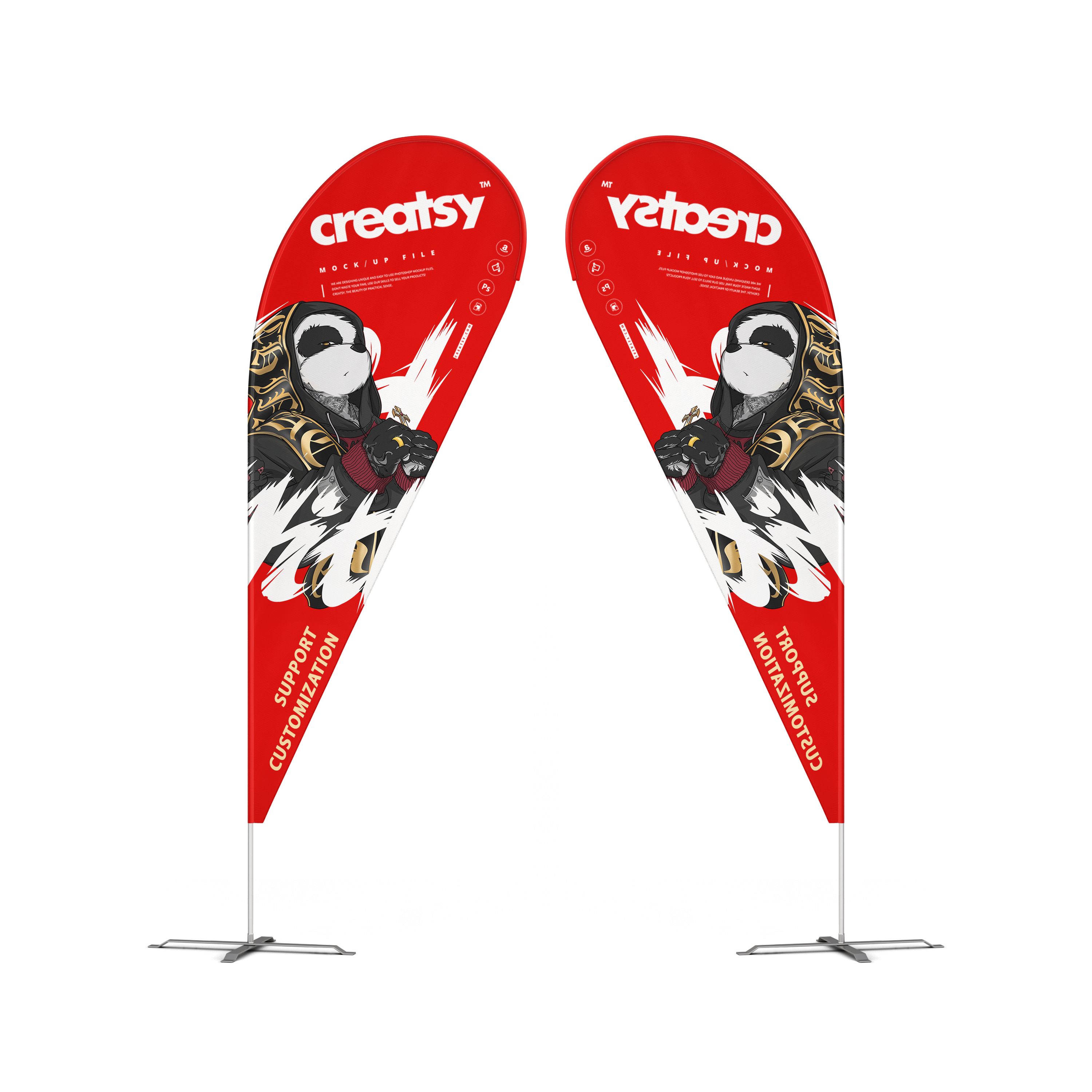 Forma de lágrima Doble cara