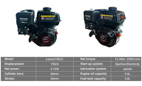 Moteur à essence Loncin G200F 196cc 6,5 CV 3600 tr/min à arbre horizontal avec démarrage par lanceur pour compacteur de plaques et taloche vibrante