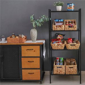 Cestas Cuadradas de Mimbre para Lavandería, Cestas Grandes Tejidas Africanas, Sin Regalo para Niños, Cubo de Mimbre con Tapa, Cesta de Jacinto de Agua - Product Image 4