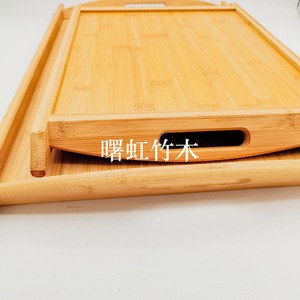 Plateau à thé rectangulaire en bambou et bois Shuhong 57x36x4.5cm, style simple pour usage domestique et commercial - Product Image 2