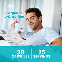 Capsule de L-Arginine et L-Citrulline pour Améliorer l'Énergie Masculine, l'Endurance, les Performances Athlétiques, Supplément d'Oxyde Nitrique, Complément Alimentaire