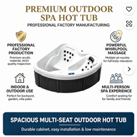 Baignoire de jardin autoportante moderne de luxe en acrylique blanc pour spa, 2 personnes, avec fonction de massage par remous