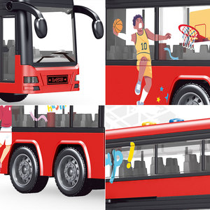 BEFLY <strong>Red</strong> Inertia Plastic Model Double Decker <strong>Bus</strong> <strong>Toy</strong> with Opening Doors EN71 Certified for Ages 5-13+ - Product Image 5