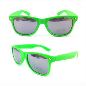 Lunettes de soleil miroir couleur néon promotionnelles, légères, protection <span class=keywords><strong>UV</strong></span>, monture PC en bleu, blanc, rouge, jaune, café - Product Image 2