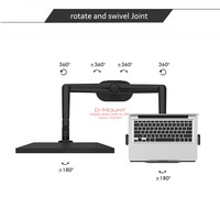 Support à 3 bras en aluminium OL-30L pour ordinateur portable 10 "-17" + 10 "-32" moniteur PC ordinateur support de bureau 0-87mm d'épaisseur bureau 0-8kg